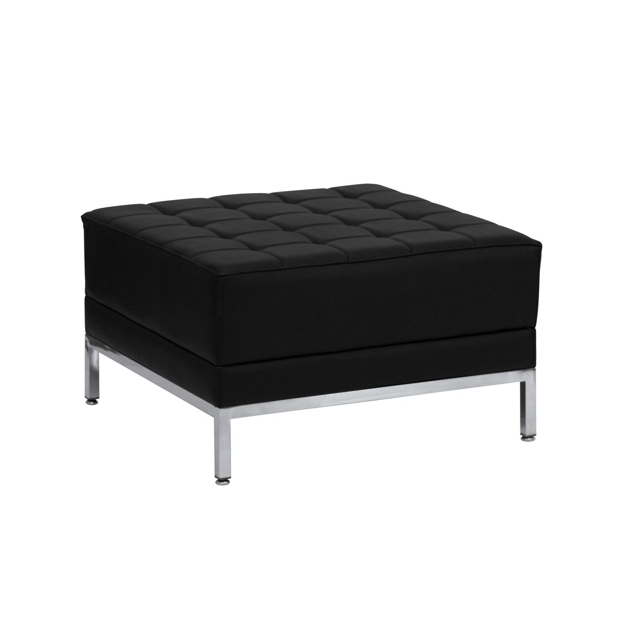 Emma and Oliver Faux Leather Quilted Tufted Living Room/Reception Ottoman